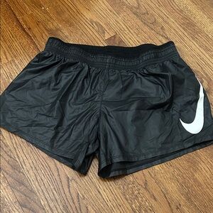 Nike Black Shorts with White Swoosh Accent